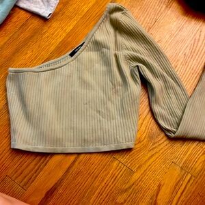 One shoulder/sleeve crop top